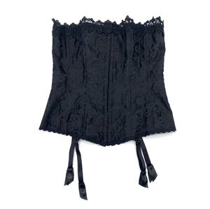 black corset with floral pattern Frederick’s